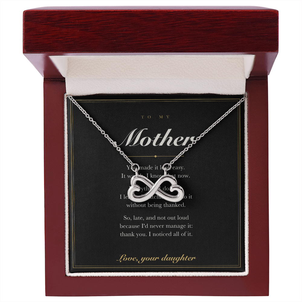To My Mother — Endless Love Necklace with Message Card from Your Daughter