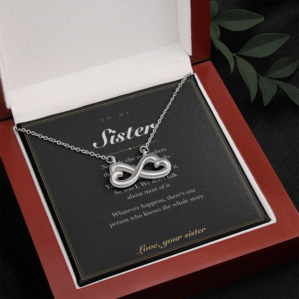 To My Sister — Endless Love Necklace with Message Card