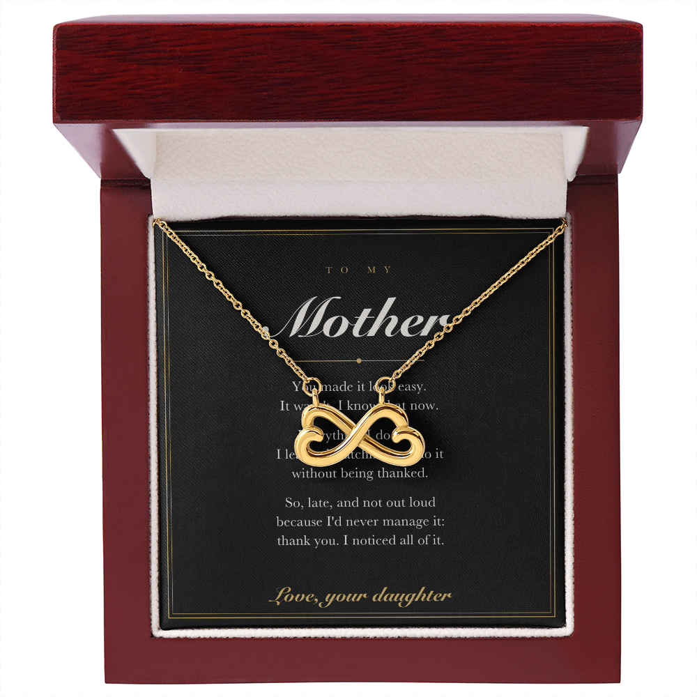 To My Mother — Endless Love Necklace with Message Card from Your Daughter