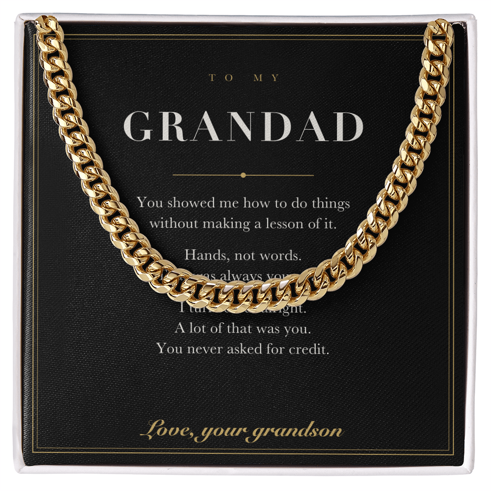 To My Grandad — Cuban Link Chain with Message Card from Your Grandson