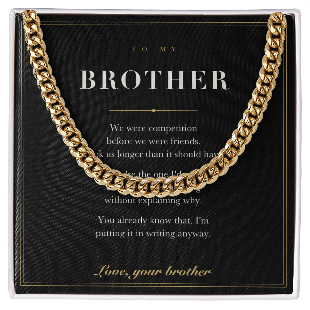 To My Brother — Cuban Link Chain with Message Card