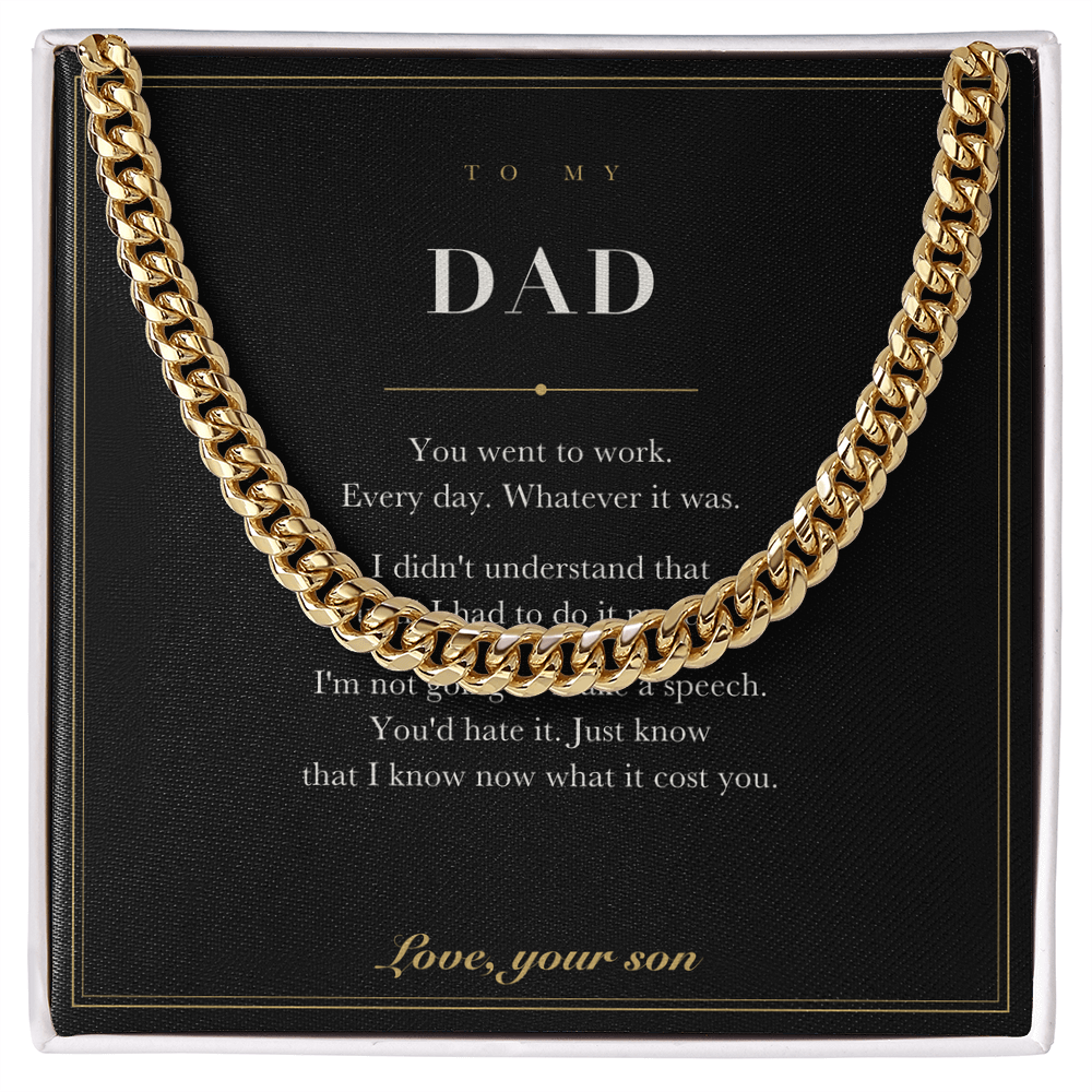 To My Dad — Cuban Link Chain with Message Card from Your Son
