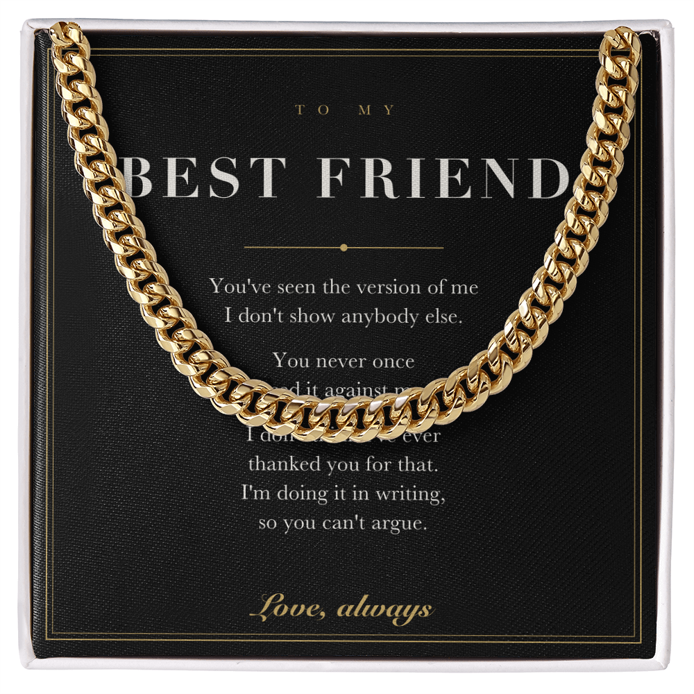 To My Best Friend — Cuban Link Chain with Message Card