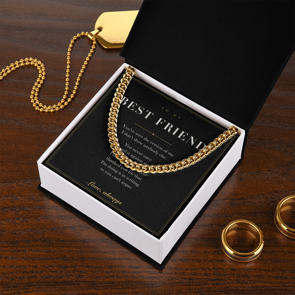 To My Best Friend — Cuban Link Chain with Message Card