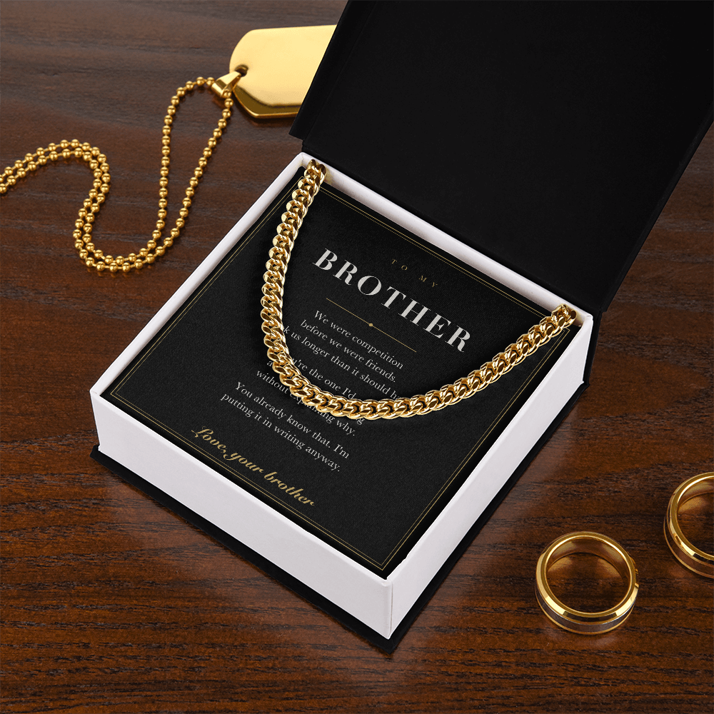 To My Brother — Cuban Link Chain with Message Card
