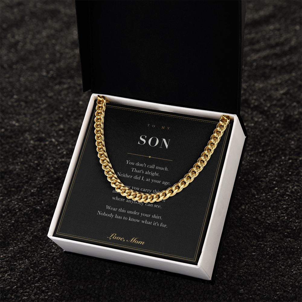 To My Son — Cuban Link Chain with Message Card from Mom