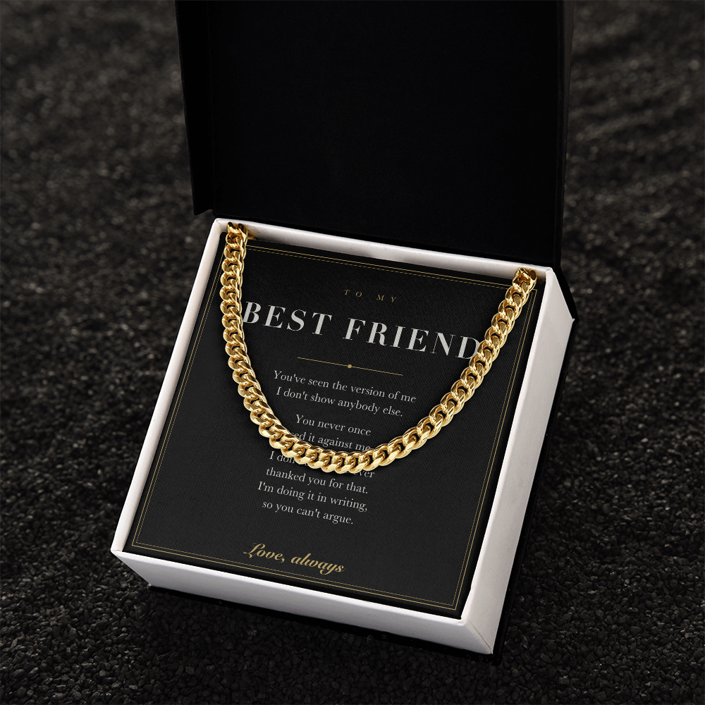 To My Best Friend — Cuban Link Chain with Message Card