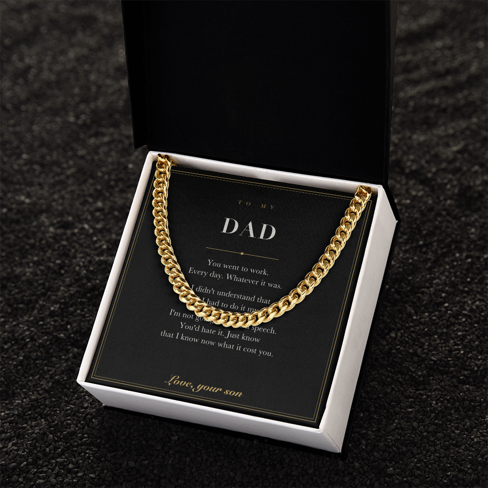 To My Dad — Cuban Link Chain with Message Card from Your Son