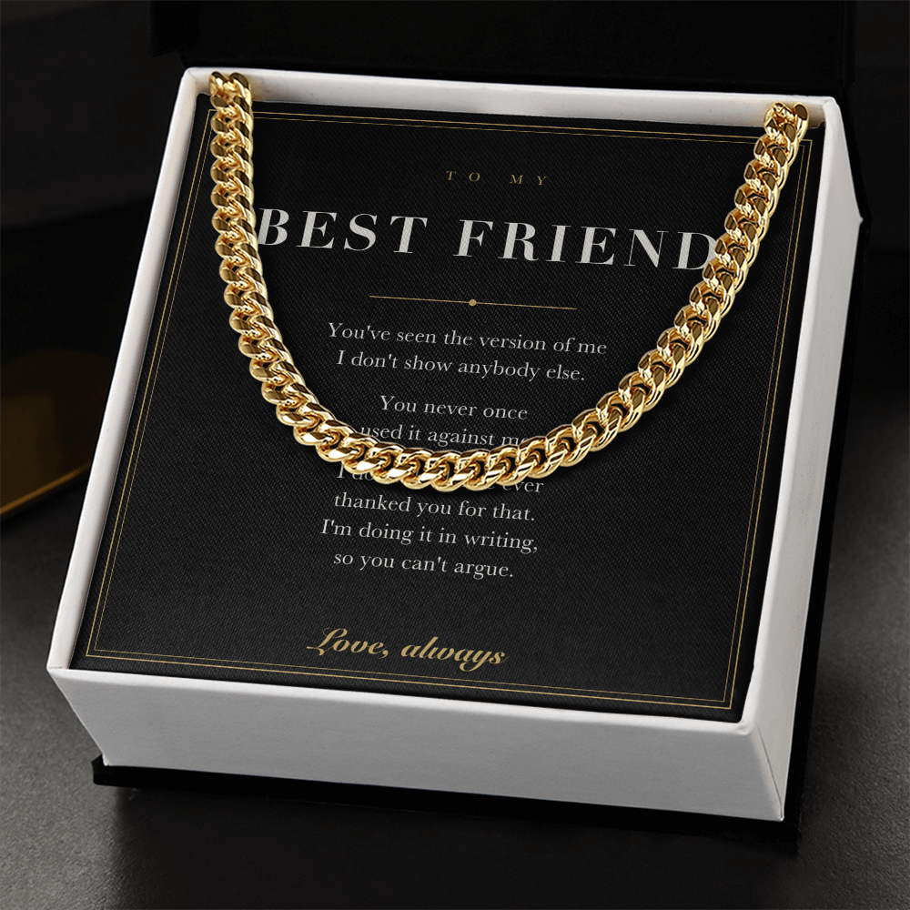 To My Best Friend — Cuban Link Chain with Message Card