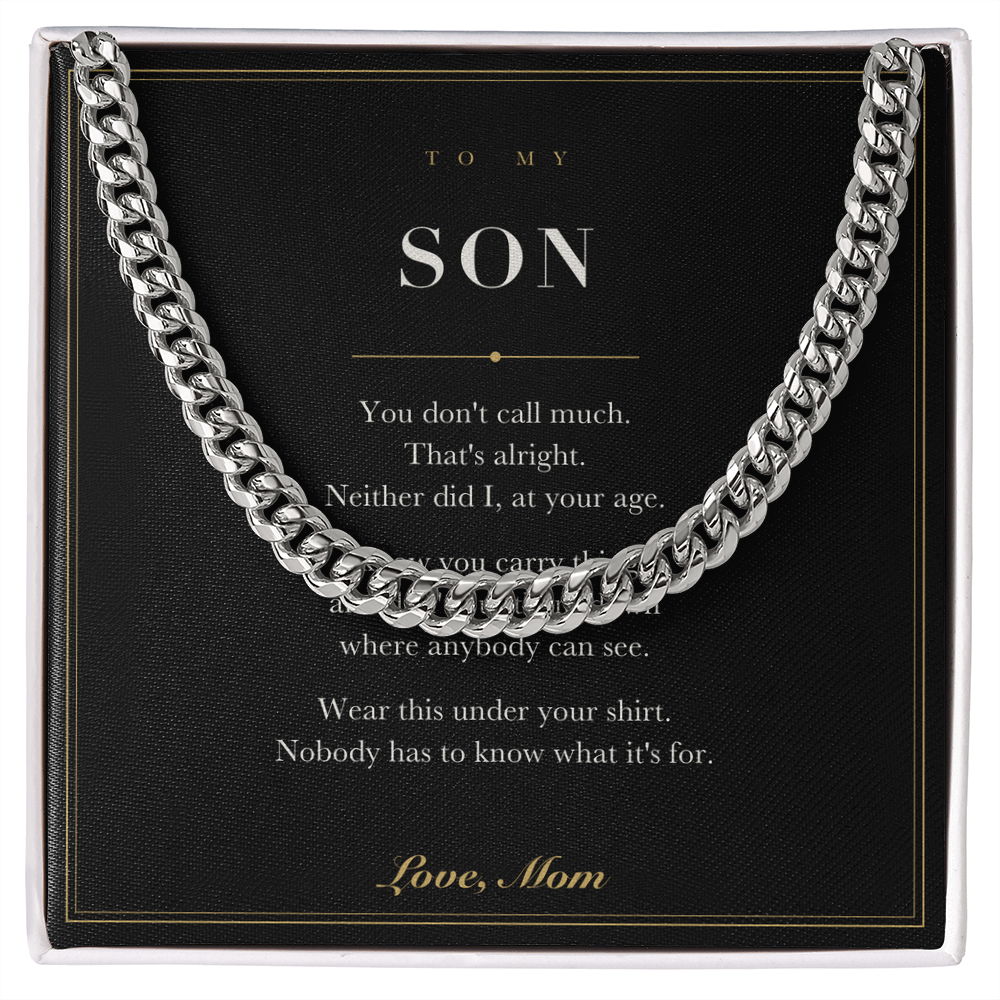 To My Son — Cuban Link Chain with Message Card from Mom
