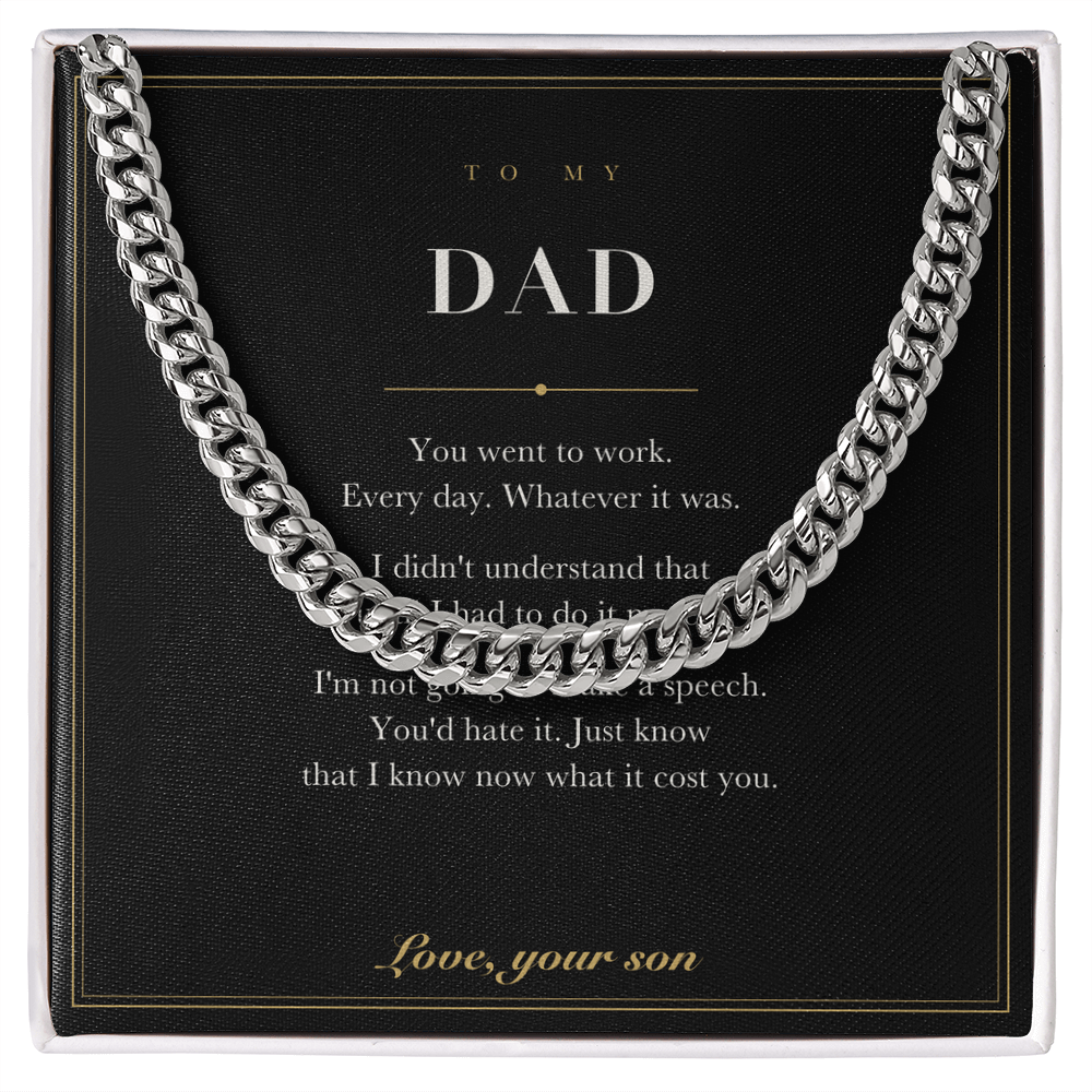 To My Dad — Cuban Link Chain with Message Card from Your Son