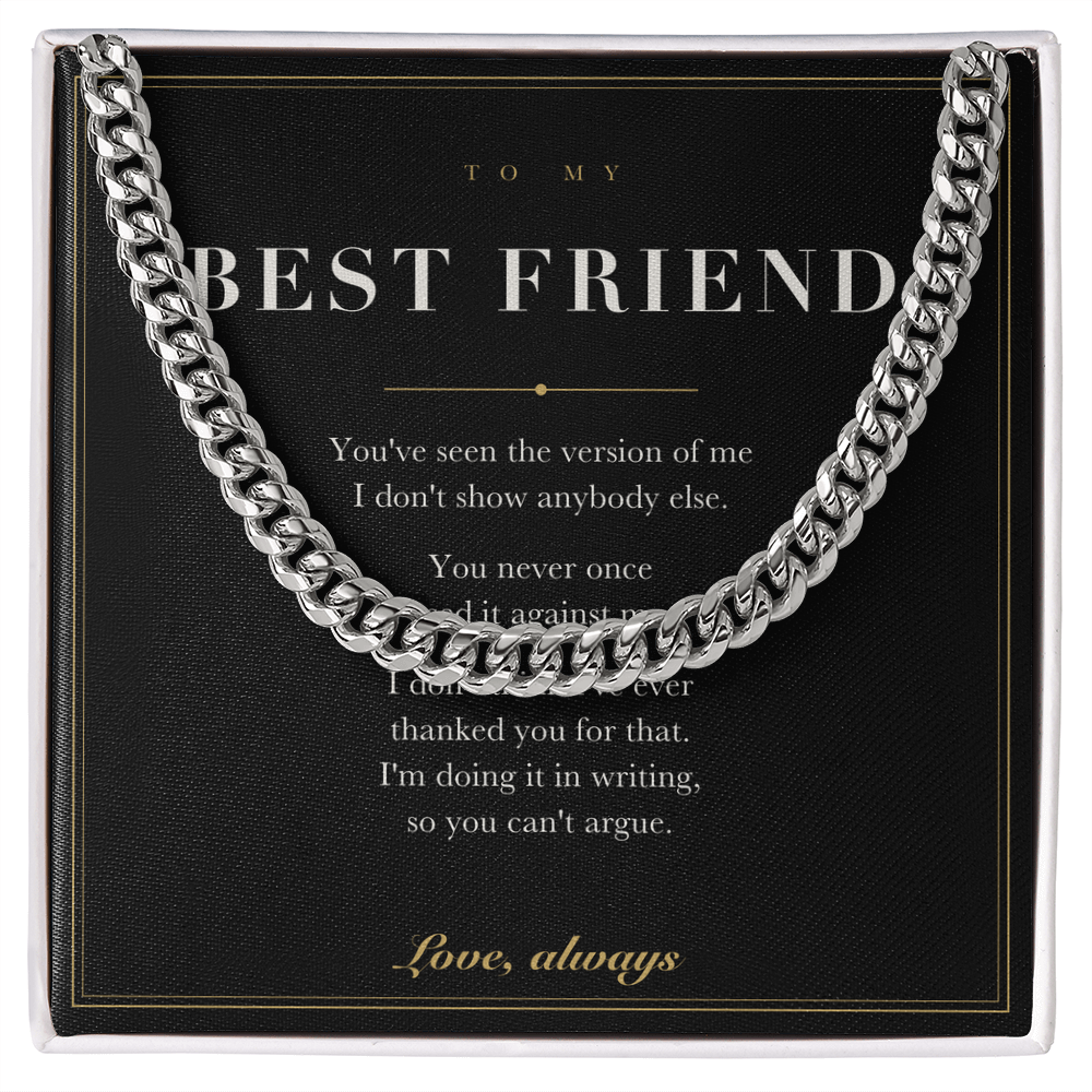 To My Best Friend — Cuban Link Chain with Message Card