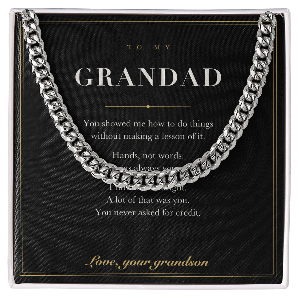 To My Grandad — Cuban Link Chain with Message Card from Your Grandson