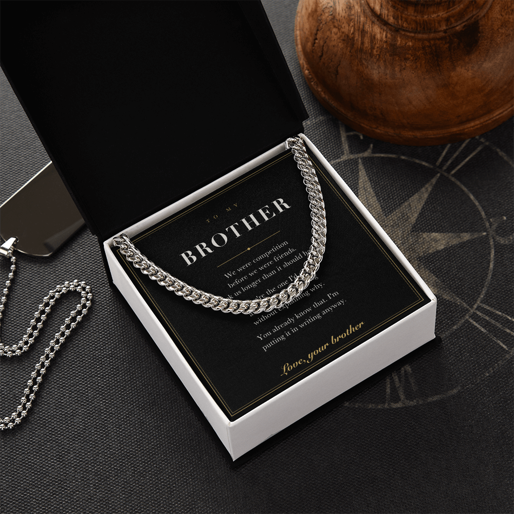 To My Brother — Cuban Link Chain with Message Card