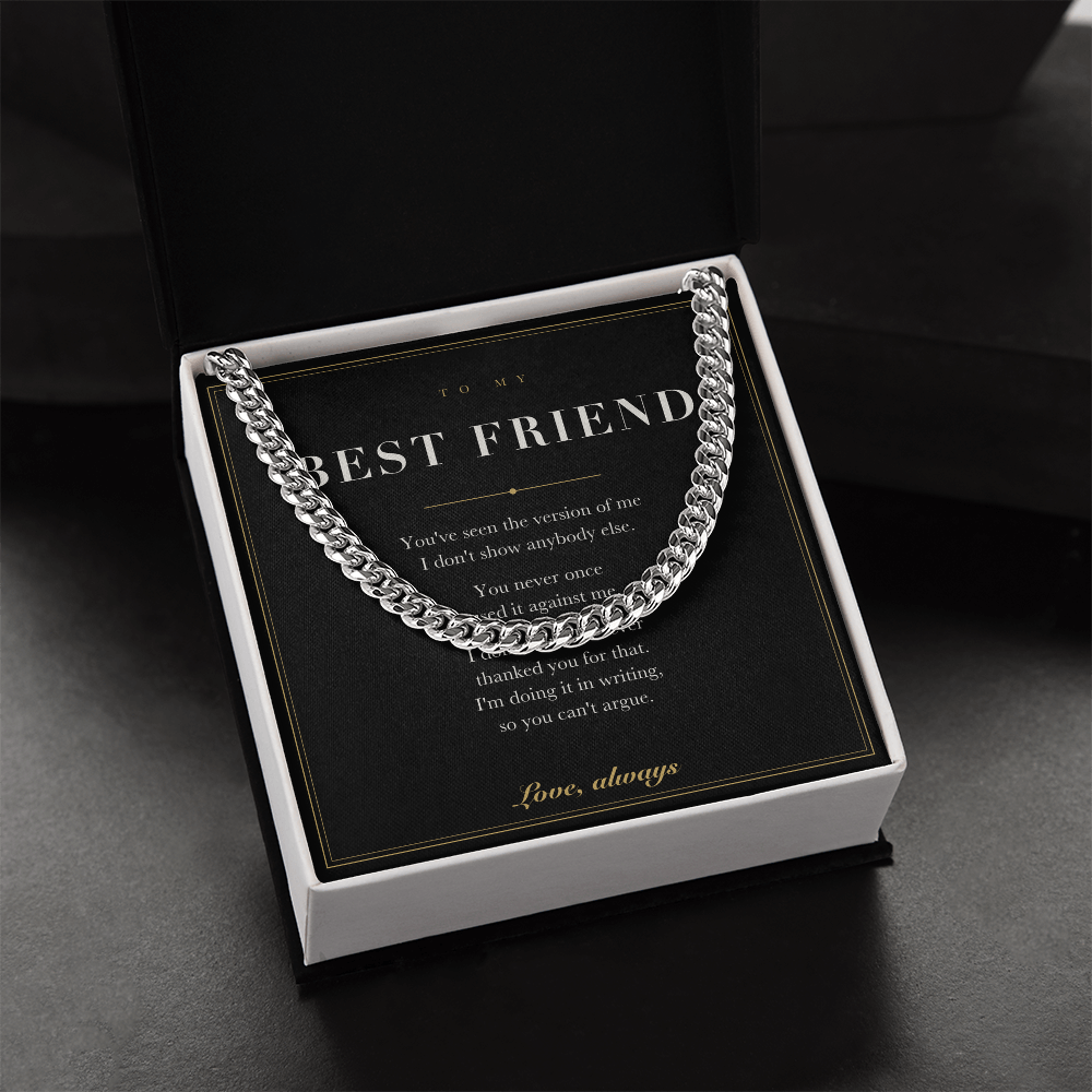 To My Best Friend — Cuban Link Chain with Message Card