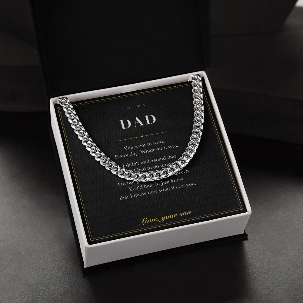 To My Dad — Cuban Link Chain with Message Card from Your Son