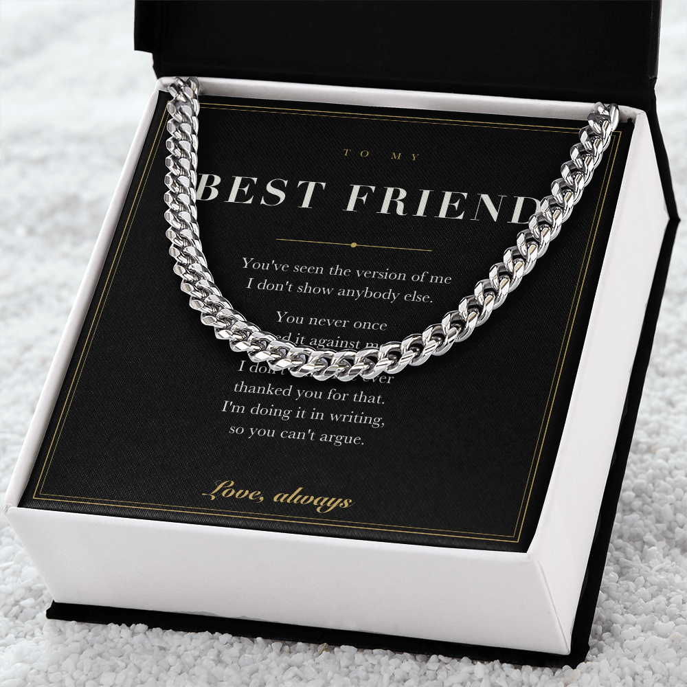 To My Best Friend — Cuban Link Chain with Message Card