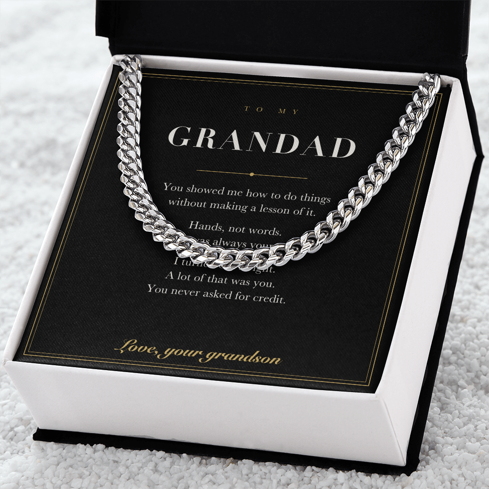 To My Grandad — Cuban Link Chain with Message Card from Your Grandson