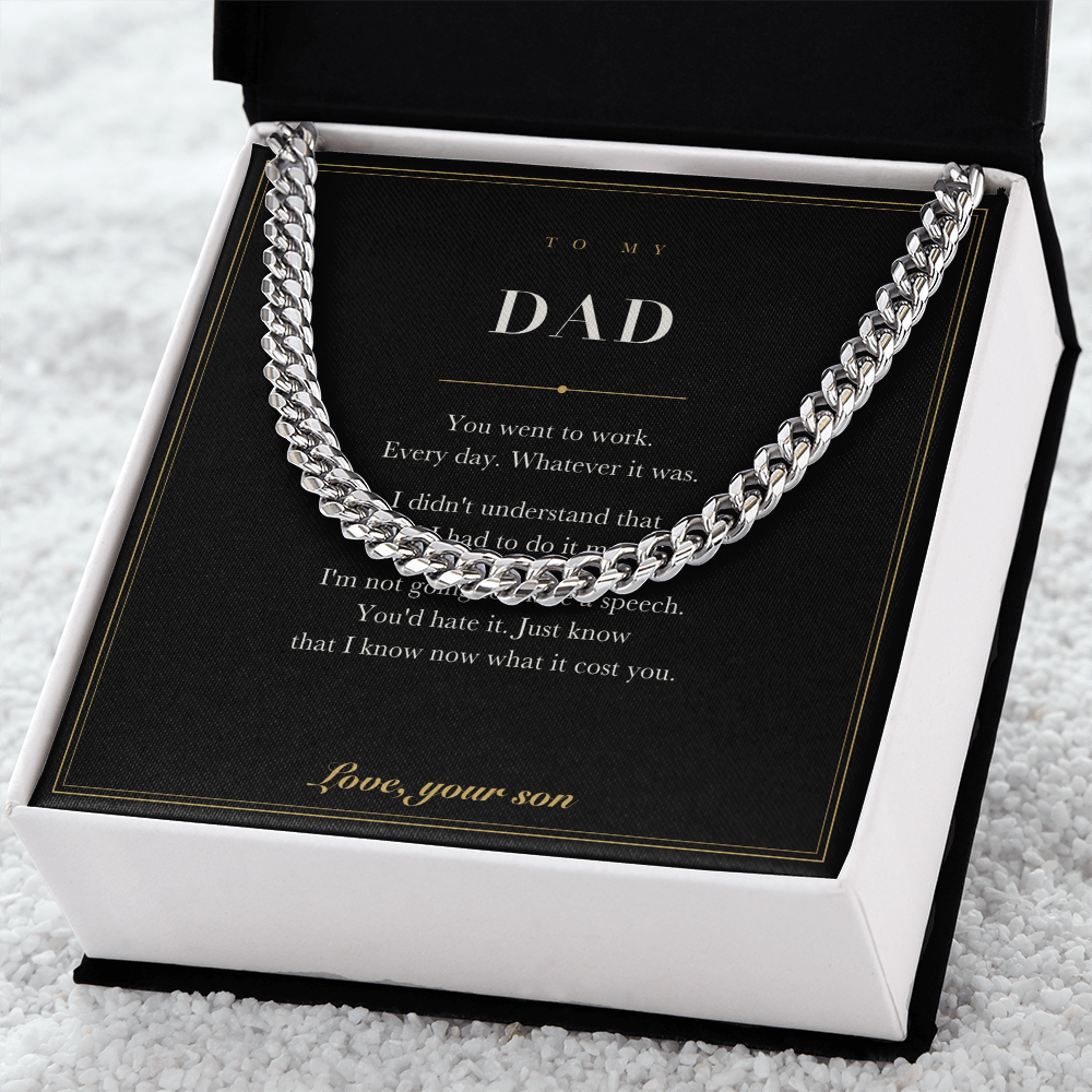 To My Dad — Cuban Link Chain with Message Card from Your Son