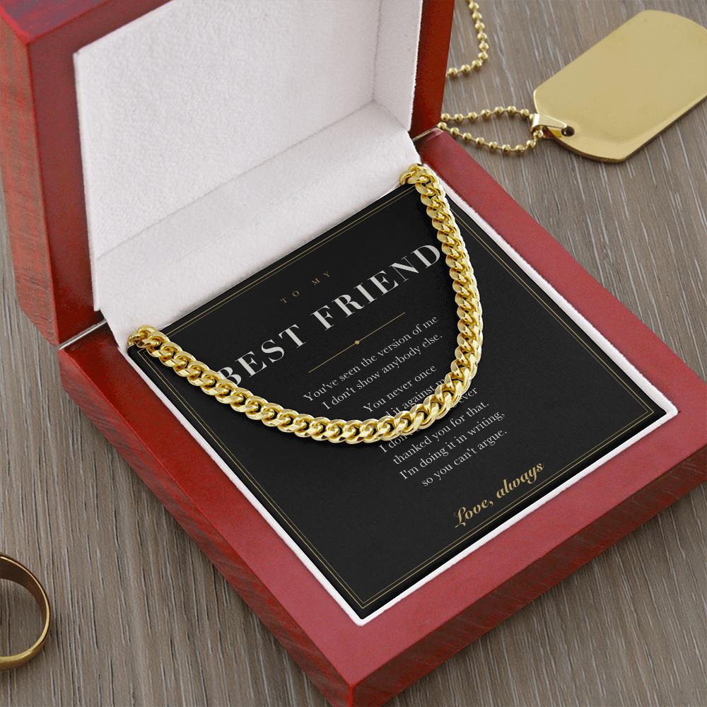 To My Best Friend — Cuban Link Chain with Message Card