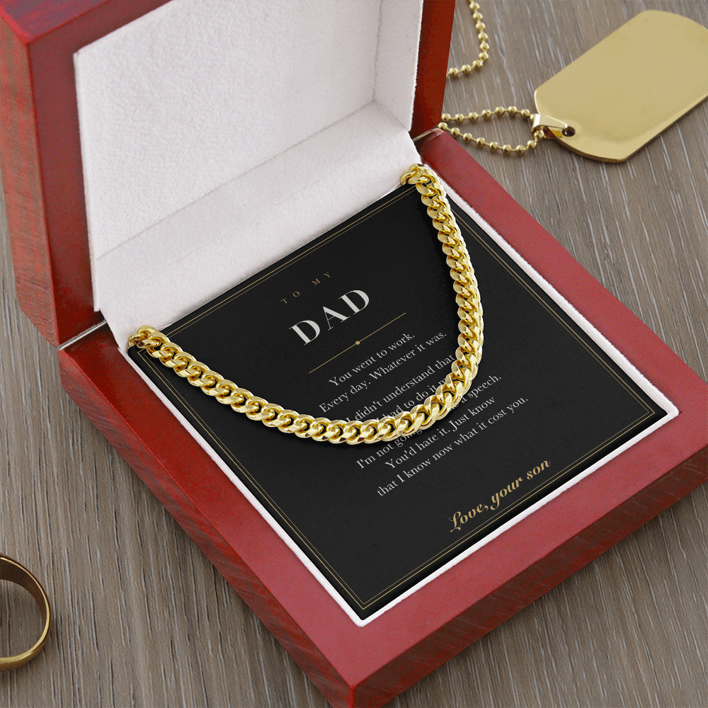 To My Dad — Cuban Link Chain with Message Card from Your Son