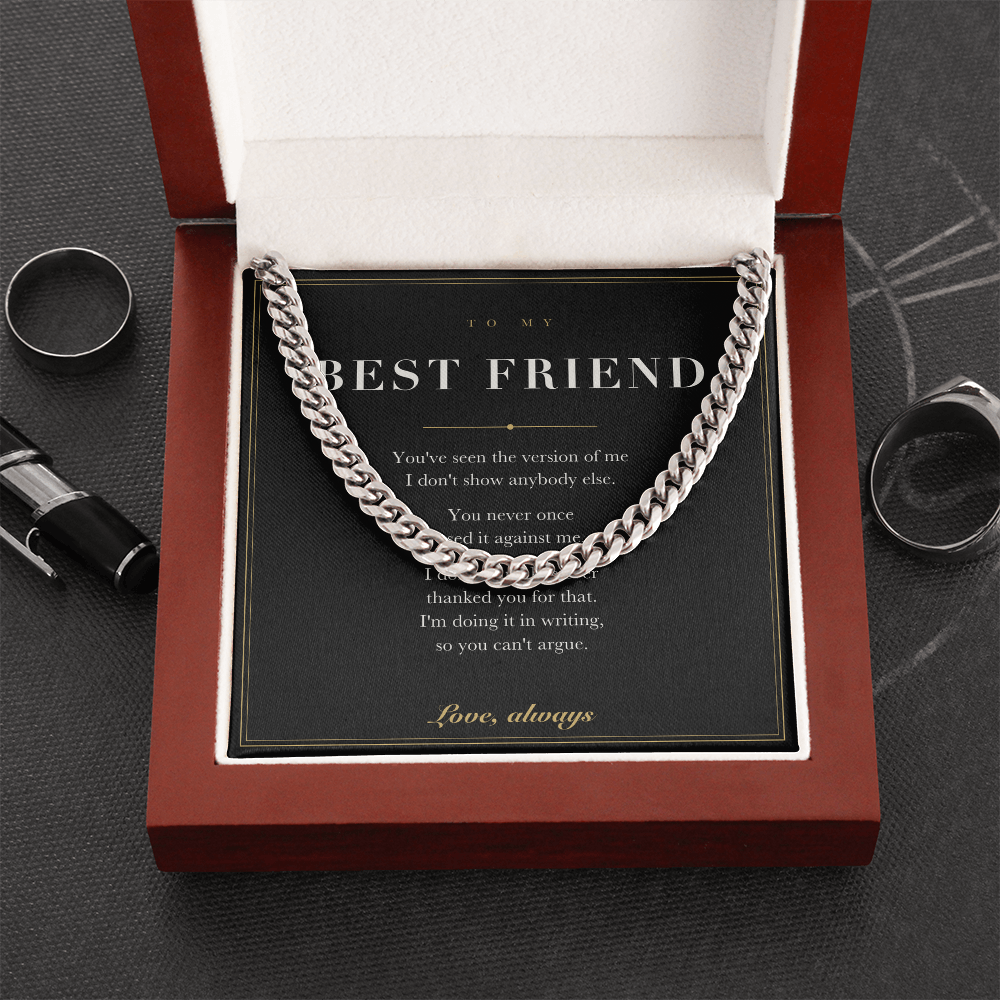 To My Best Friend — Cuban Link Chain with Message Card