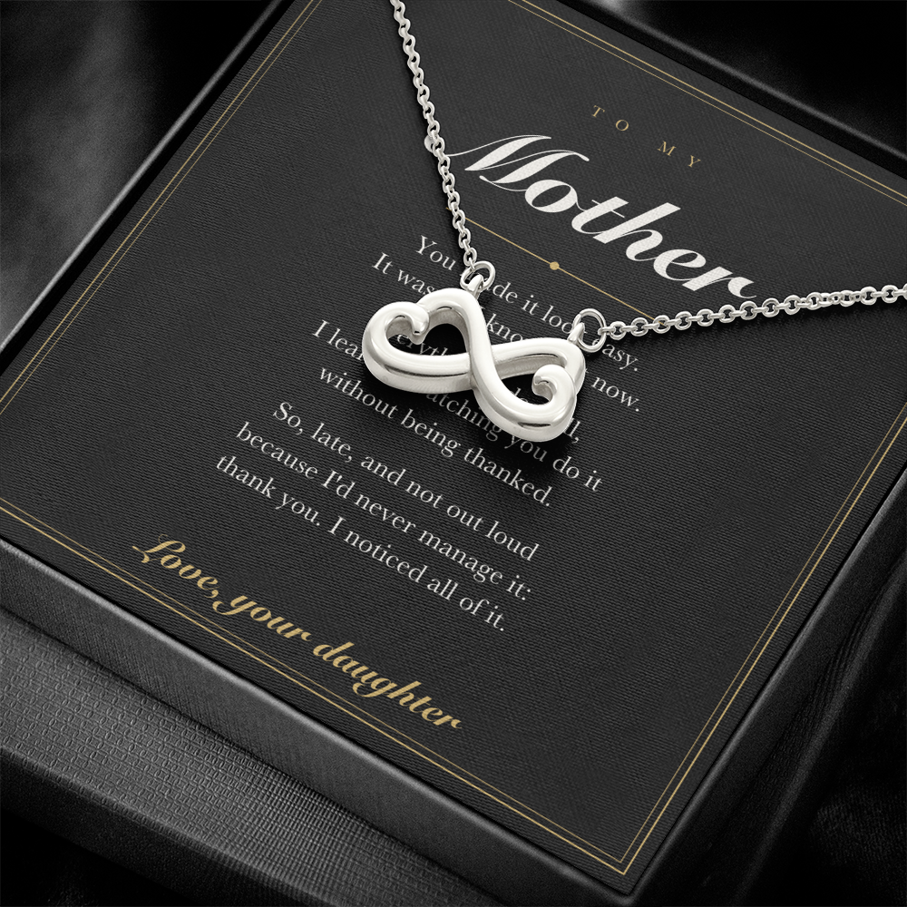 To My Mother — Endless Love Necklace with Message Card from Your Daughter