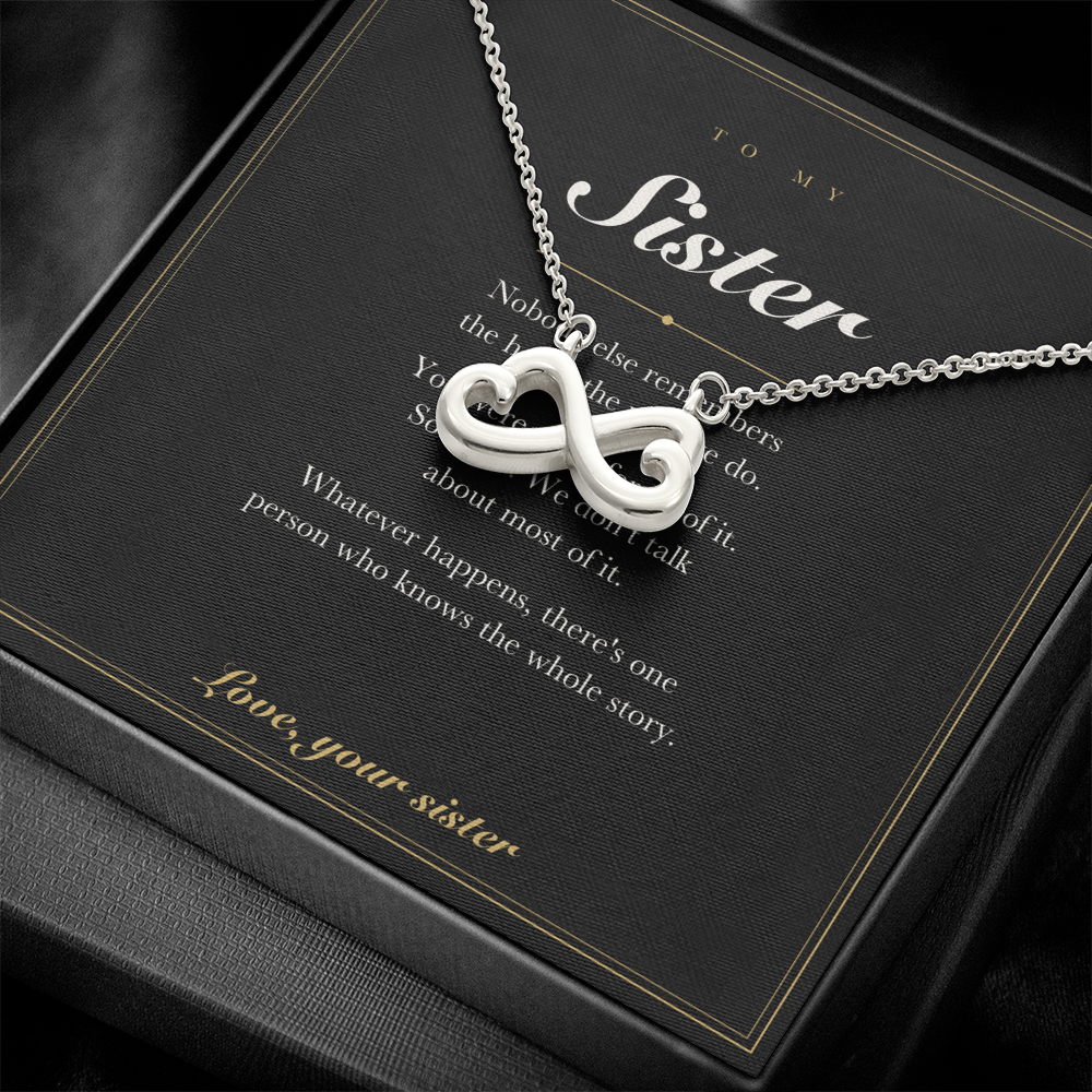 To My Sister — Endless Love Necklace with Message Card