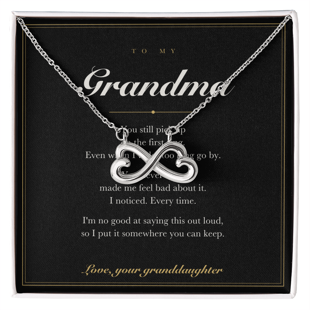 To My Grandma — Endless Love Necklace with Message Card from Your Granddaughter