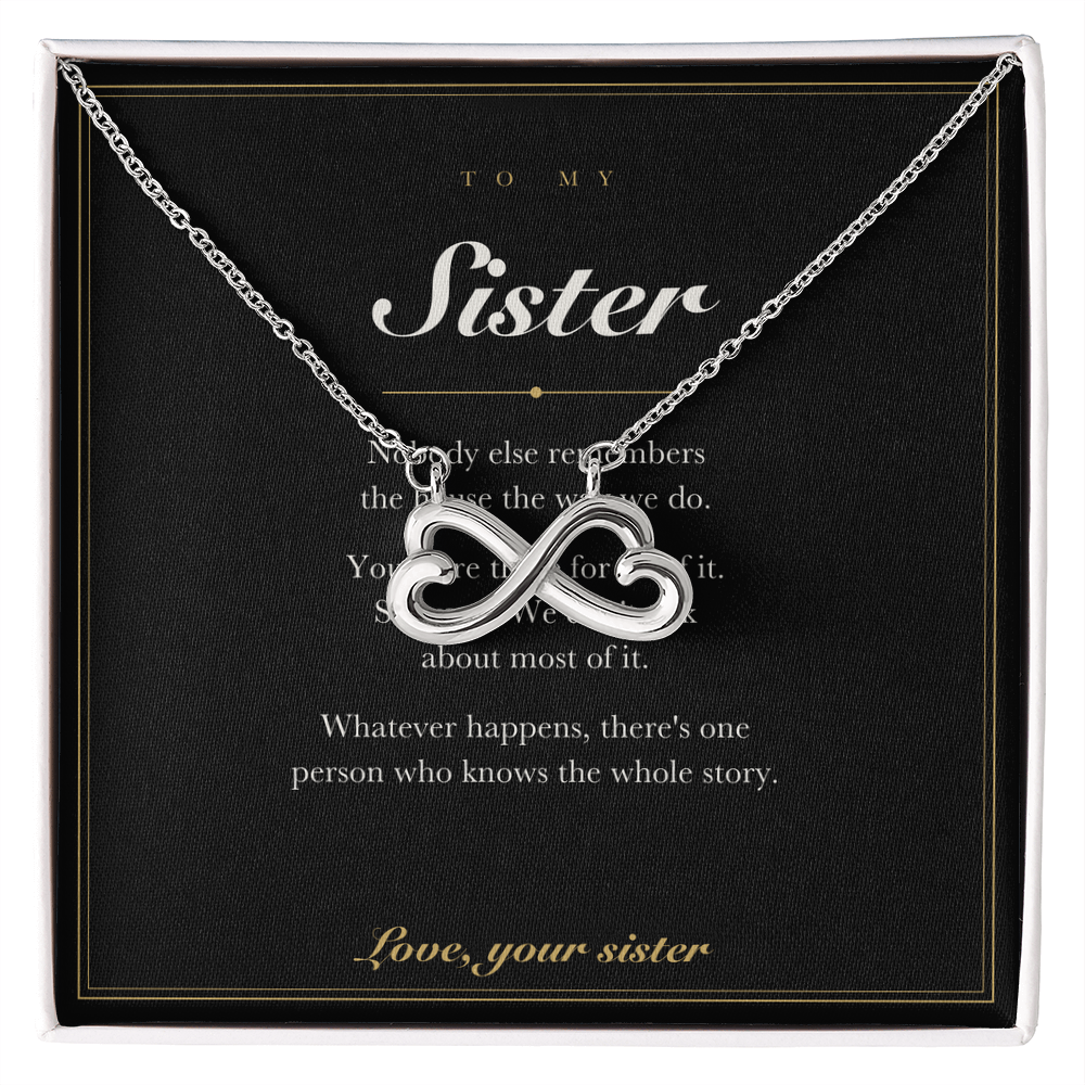 To My Sister — Endless Love Necklace with Message Card