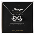 To My Sister — Endless Love Necklace with Message Card