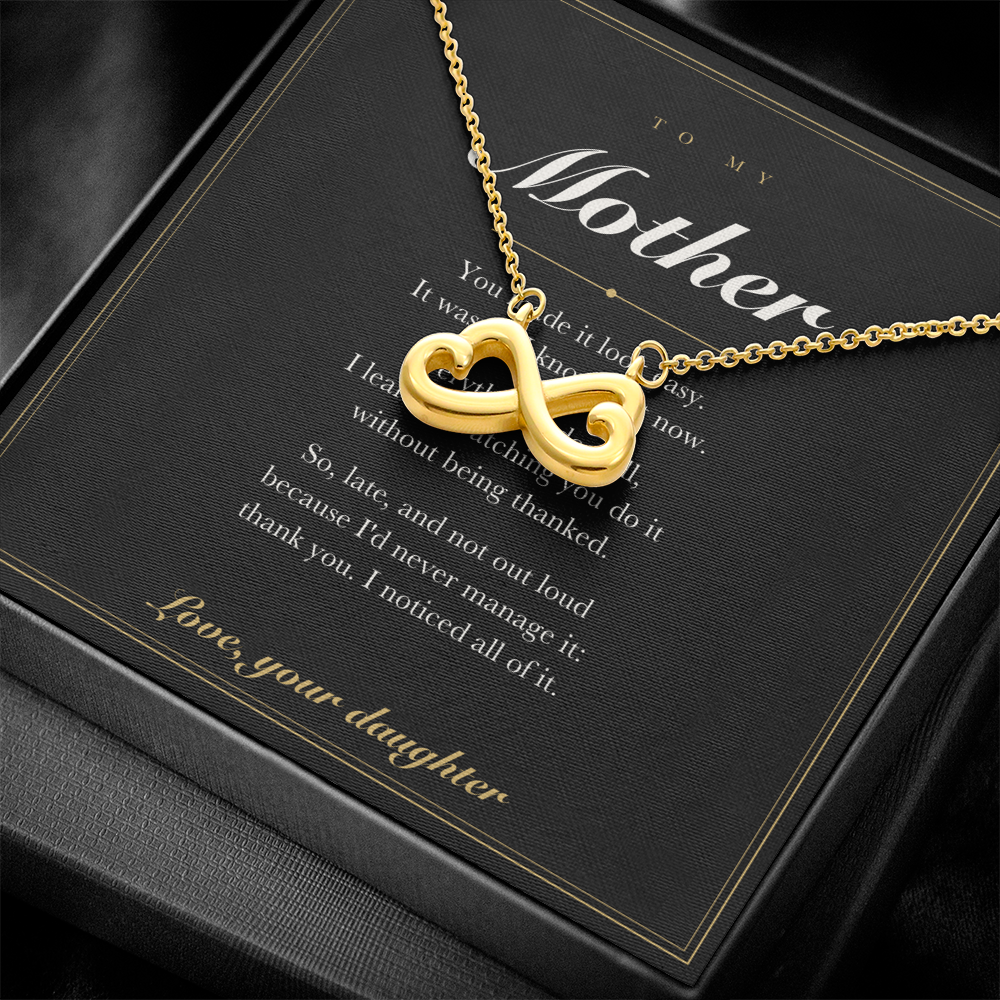 To My Mother — Endless Love Necklace with Message Card from Your Daughter