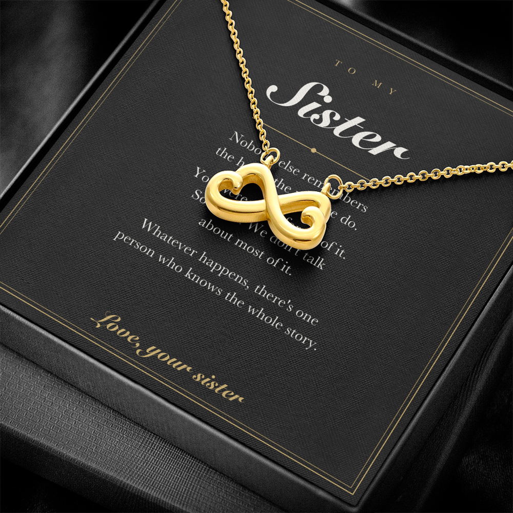To My Sister — Endless Love Necklace with Message Card