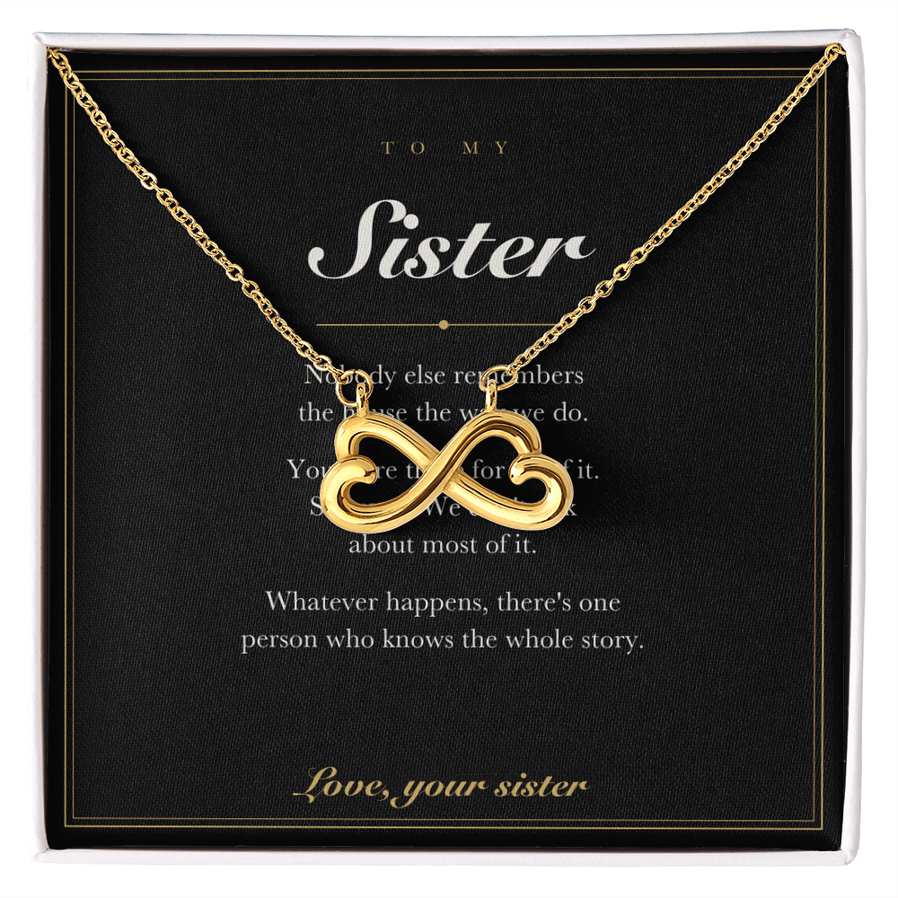 To My Sister — Endless Love Necklace with Message Card