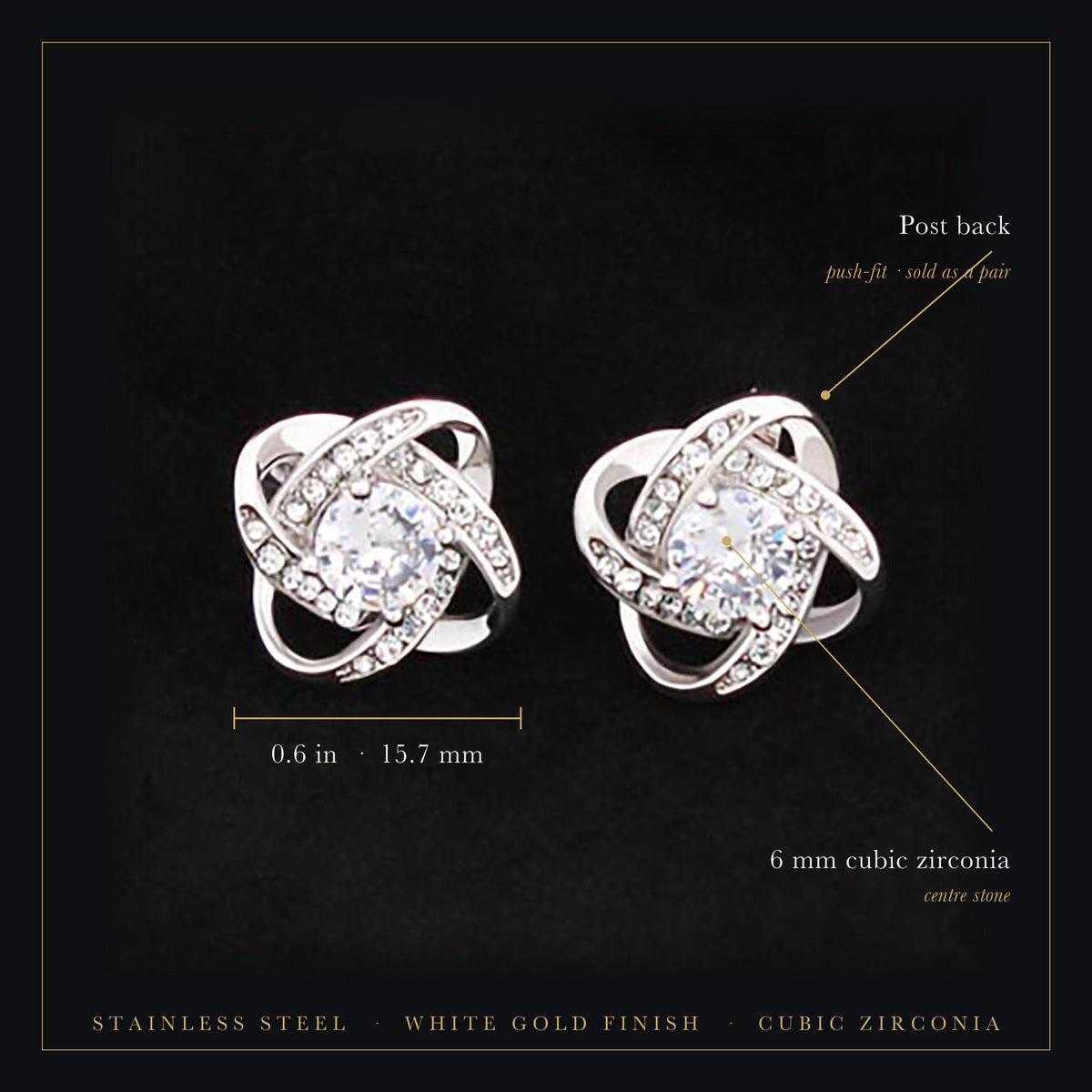 Love Knot Stud Earrings